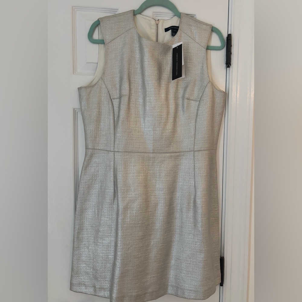 French Connection Shimmering Silver Mini Dress